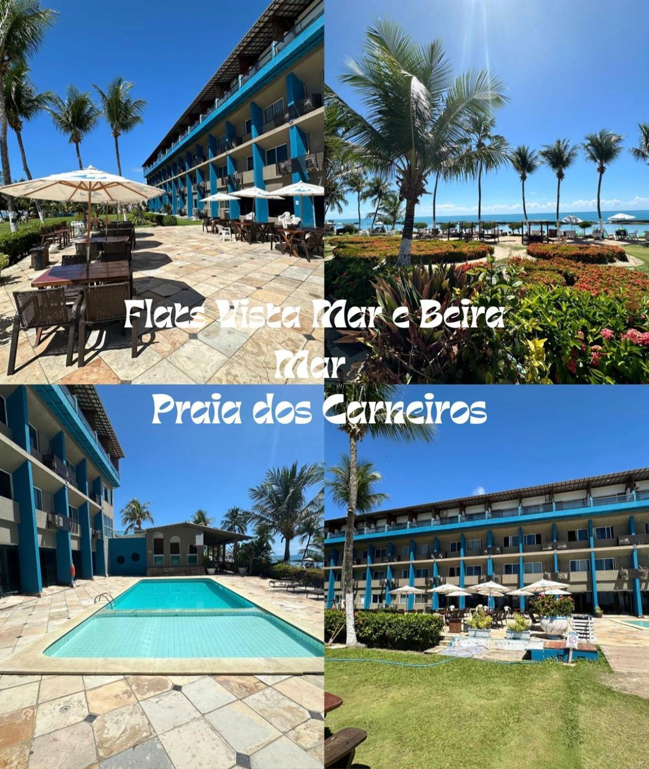 Flats Vista Mar E Frente Mar Na Praia Dos Carneiros Exterior foto